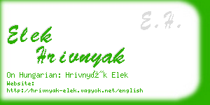 elek hrivnyak business card